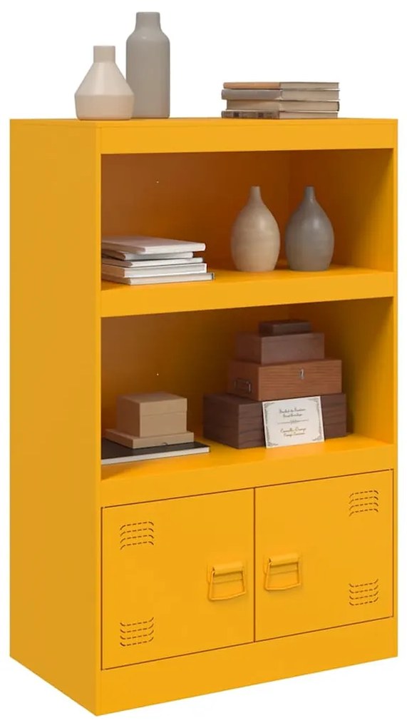 Aparador 67x39x107 cm aço amarelo mostarda