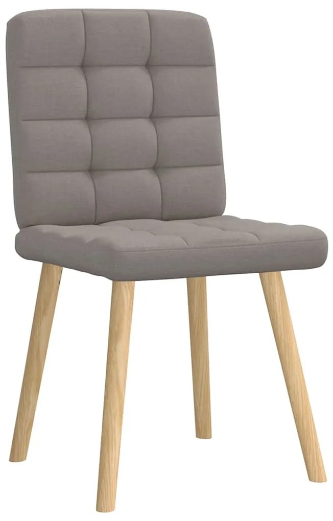 Cadeiras de jantar 4 pcs tecido cinzento-acastanhado