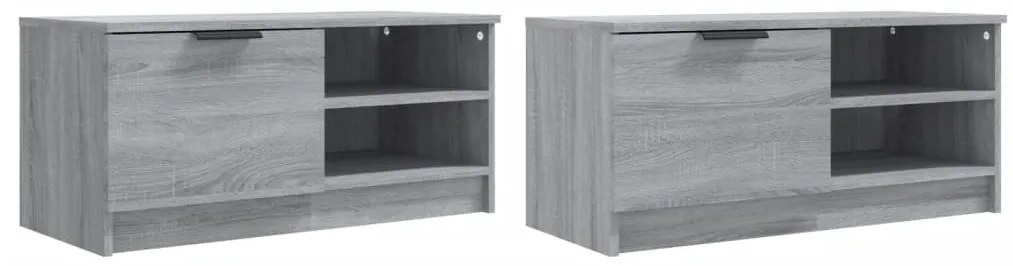 Armários TV 2pcs 80x35x36,5cm madeira proc. cor sonoma cinzento