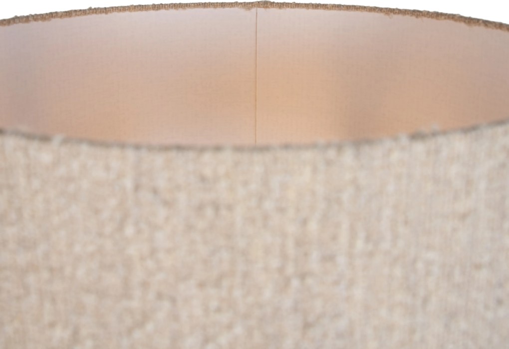 Candeeiro de Pé Moderno Preto com Abajur Bouclé Bege 50cm - Simplo