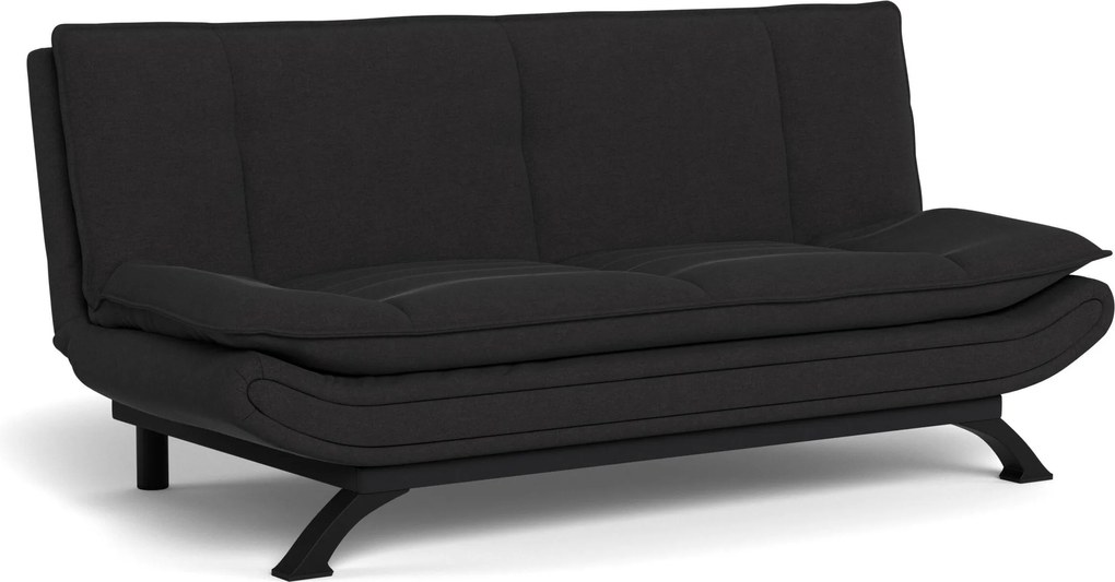 Sofá-cama Norsica 279, Número de lugares: 4, Cinzento escuro, 91x196x98cm, 44.2 kg, Pernas: Metal, Parcialmente montado, Madeira: Pinheiro