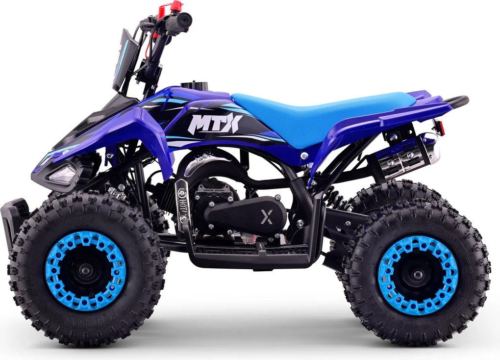 Mini Moto 4 Infantil para crianças 5 a 9 anos 50CC Beneo Motors MTX, velocidade até 40 Km/h com limitador Azul