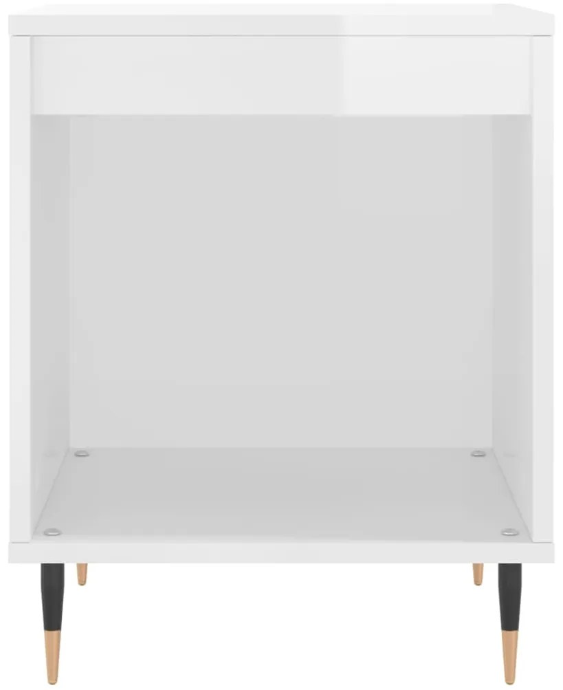 Mesa de cabeceira 2 pcs derivados de madeira branco brilhante
