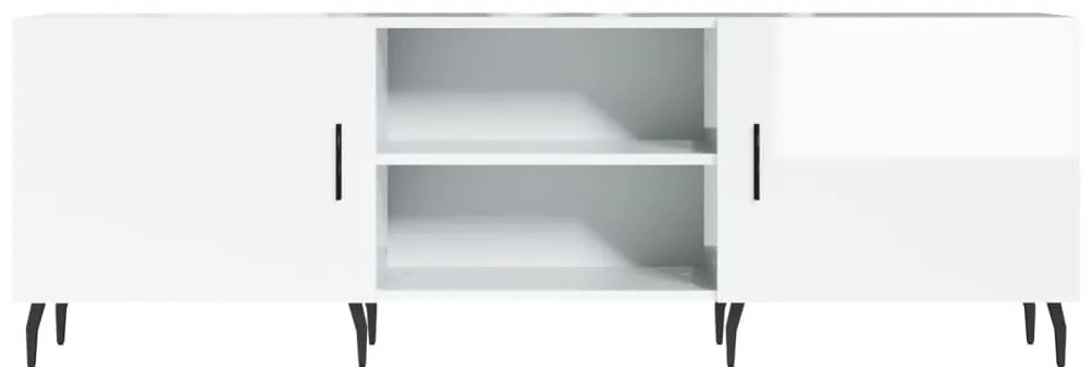 Móvel de TV 150x30x50 cm derivados de madeira branco brilhante