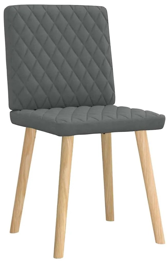 Cadeiras de jantar 2 pcs tecido cinzento-escuro