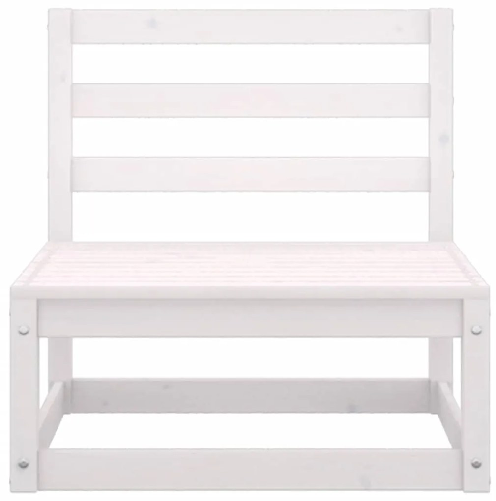 2 pcs conjunto lounge jardim c/ almofadões pinho maciço branco