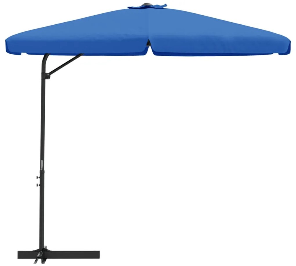 Guarda-sol de jardim com poste de aço 300 cm azul-ciano