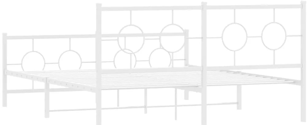 Estrutura de cama com cabeceira e pés 160x200 cm metal branco