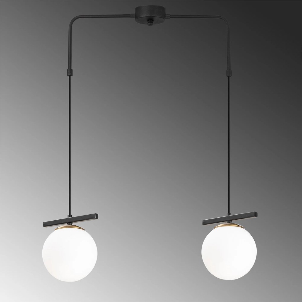 Chandelier Uzum – Branco e Preto – 64 x 15 cm