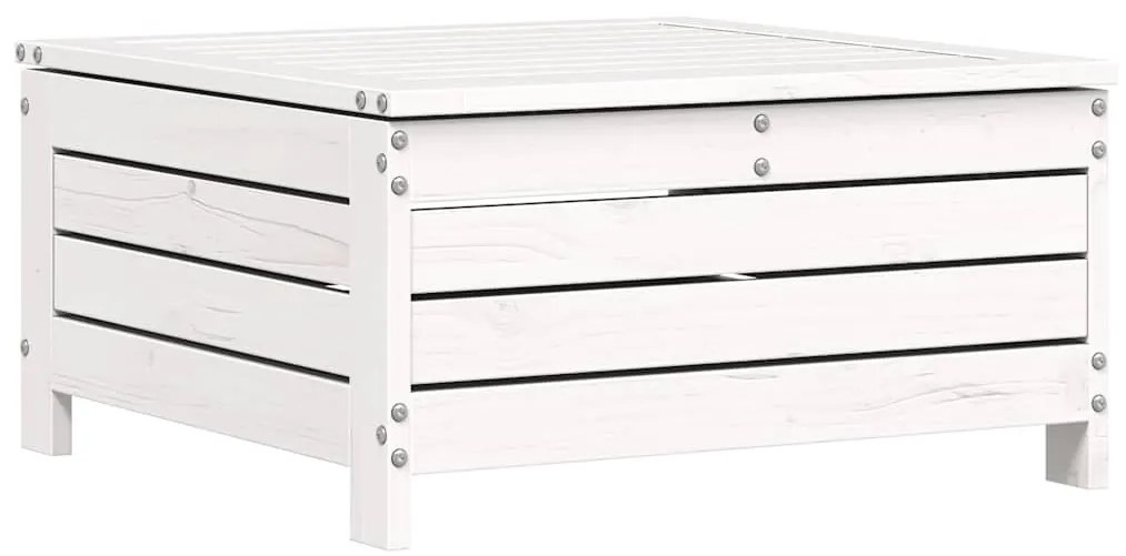 8 pcs conjunto sofás de jardim pinho maciço branco