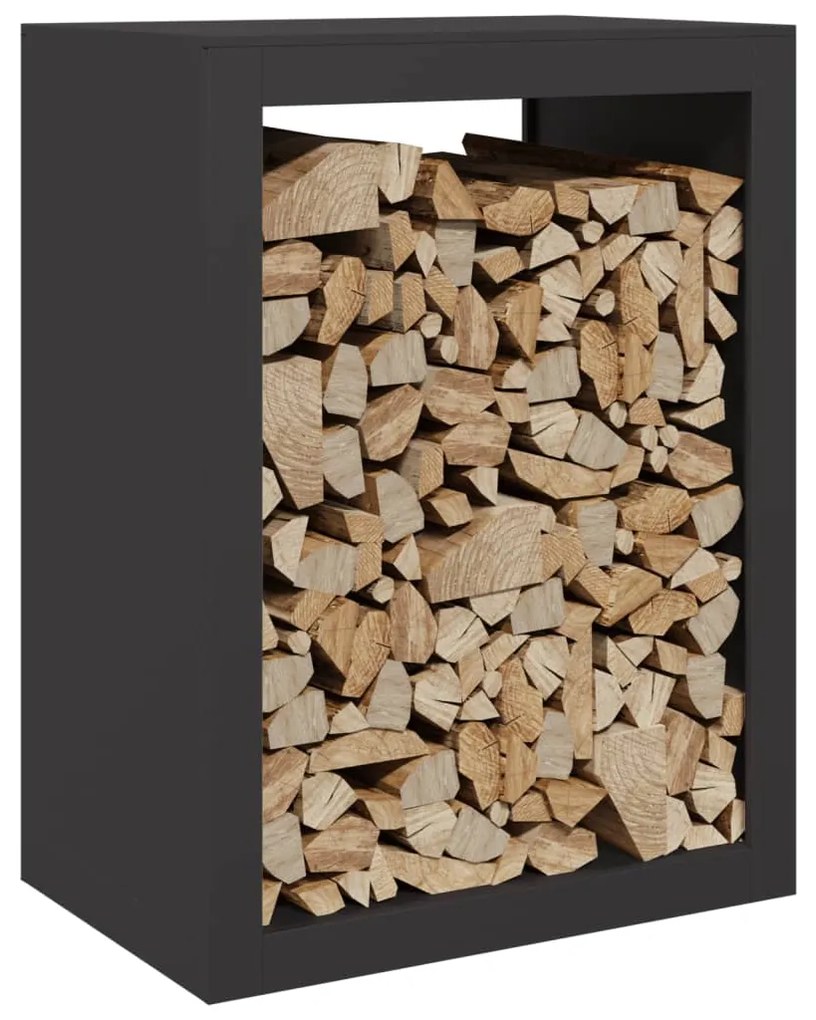 Suporte para lenha 60x40x80 cm aço preto
