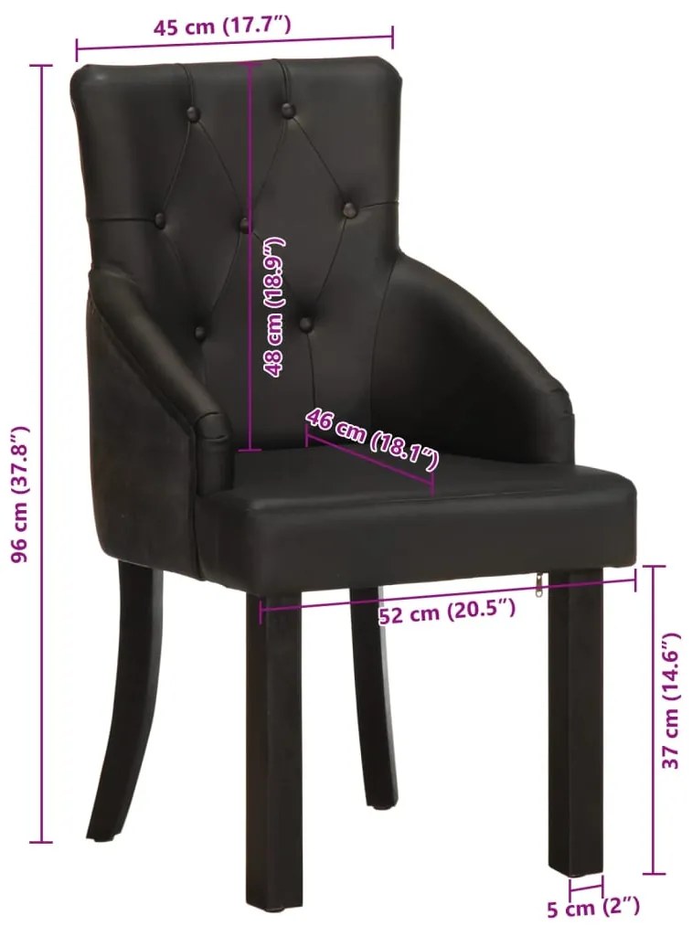 Cadeiras de jantar 2 pcs couro de cabra genuíno preto