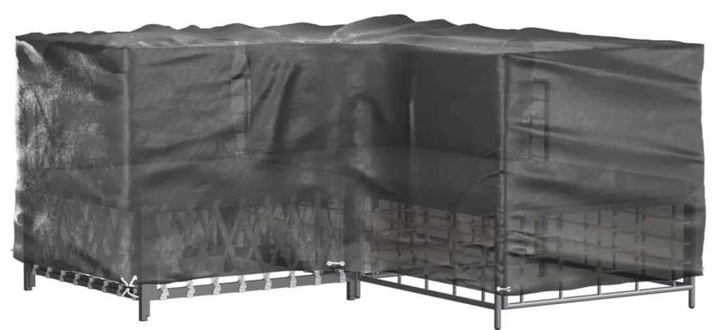 Capas p/ mobília jardim forma de L 2 pcs 16 ilhós 215x215x90 cm