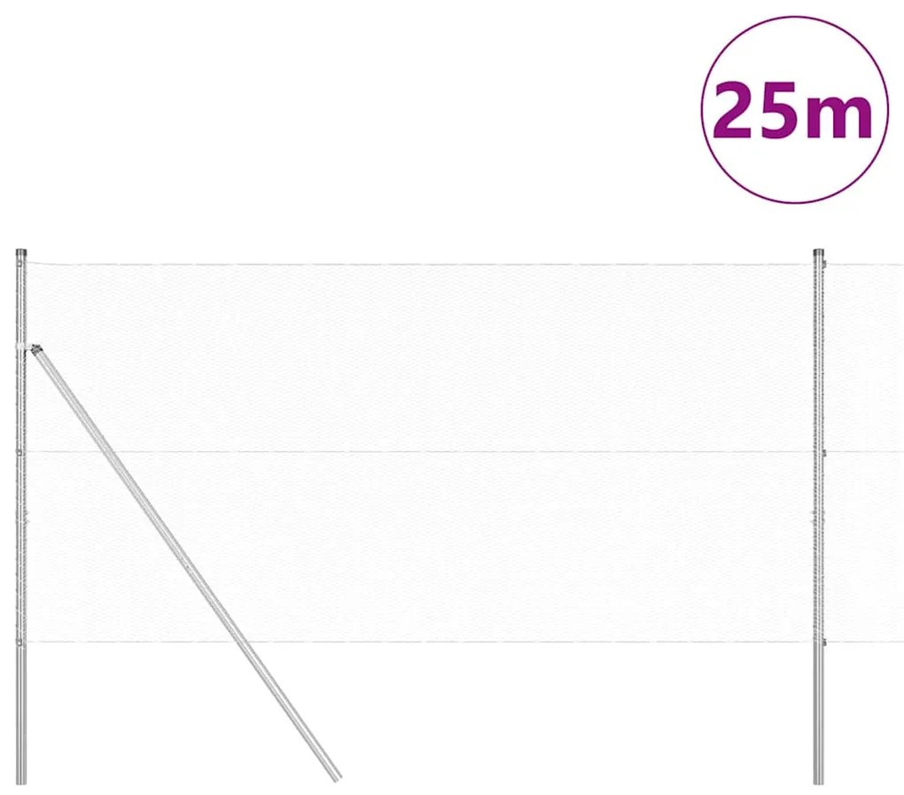Cerca Hexagonal vidaXL 1.4x25 m Aço Galvanizado