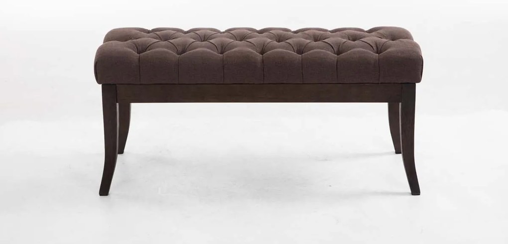 Banco Ramses em tecido com estrutura em antigo escuro 46 x 100 x 38 cm Castanho