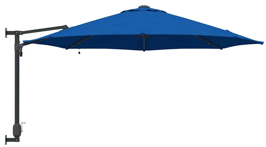 Guarda-Sol de Jardim de Parede com LEDs Azul 248 cm