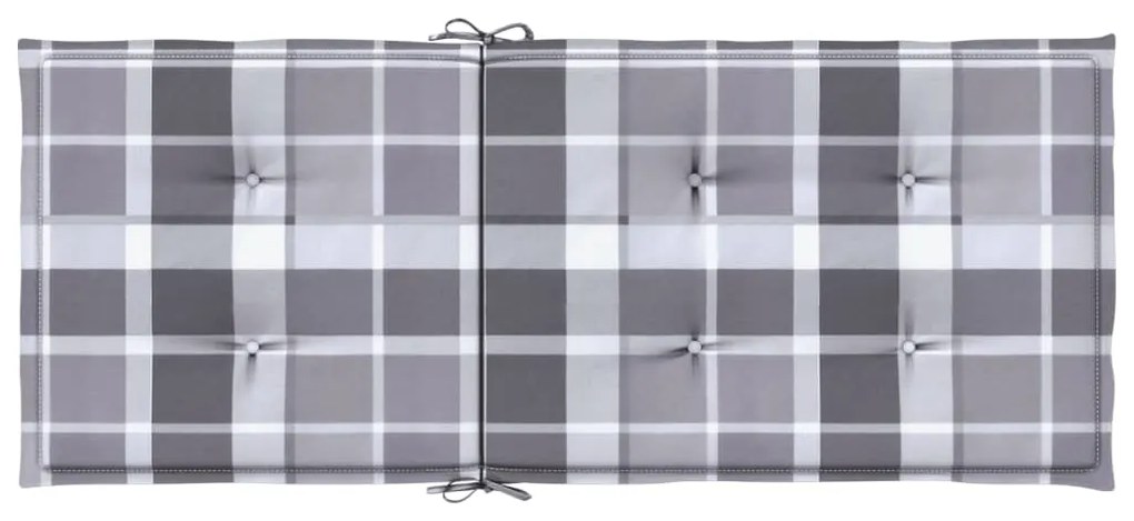 Almofadões cadeiras altas de jardim 2pcs tecido xadrez cinza