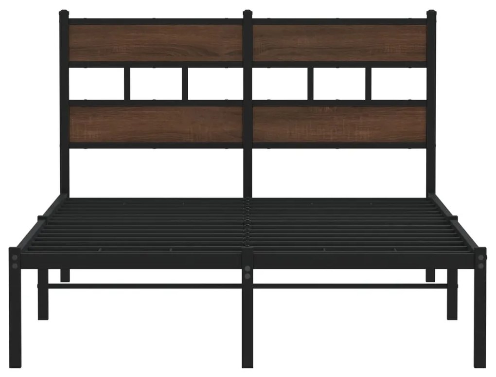 Cama sem colchão com cabeceira 120x200 cm carvalho castanho
