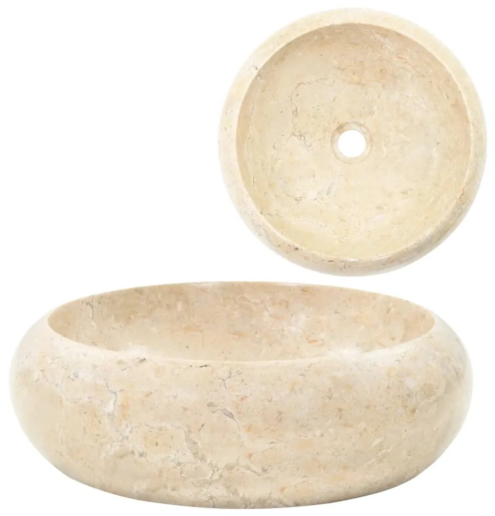 142767 vidaXL Lavatório 40x12 cm mármore creme