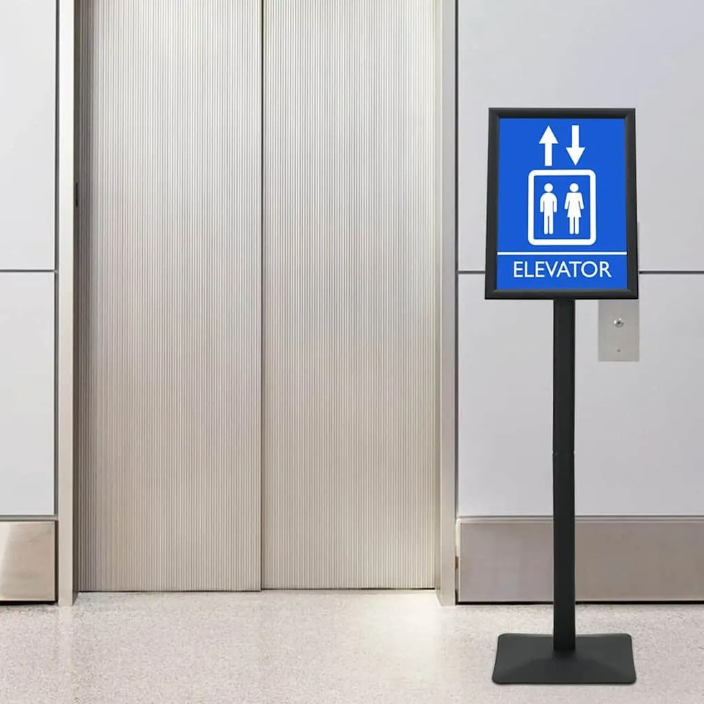 vidaXL Suporte de Pôster Pedestal Prateado a3 PVC e Ferro Fundido