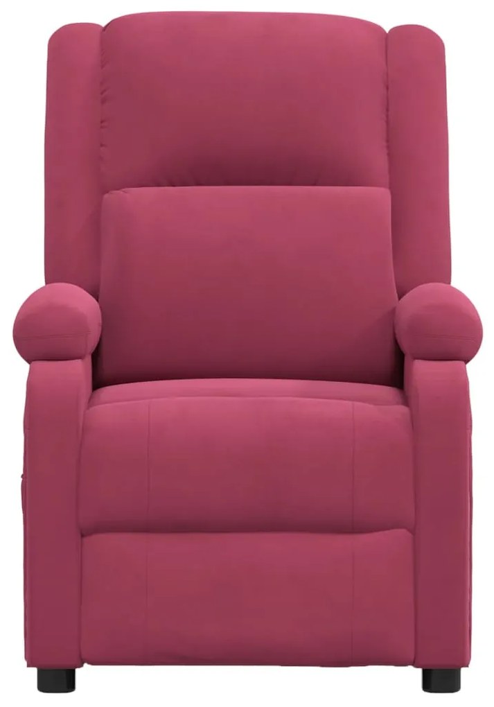 Poltrona de massagens veludo vermelho tinto