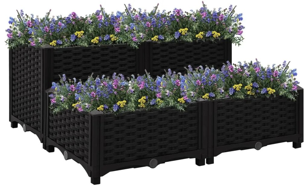 vidaXL Canteiro elevado 80x80x38 cm polipropileno