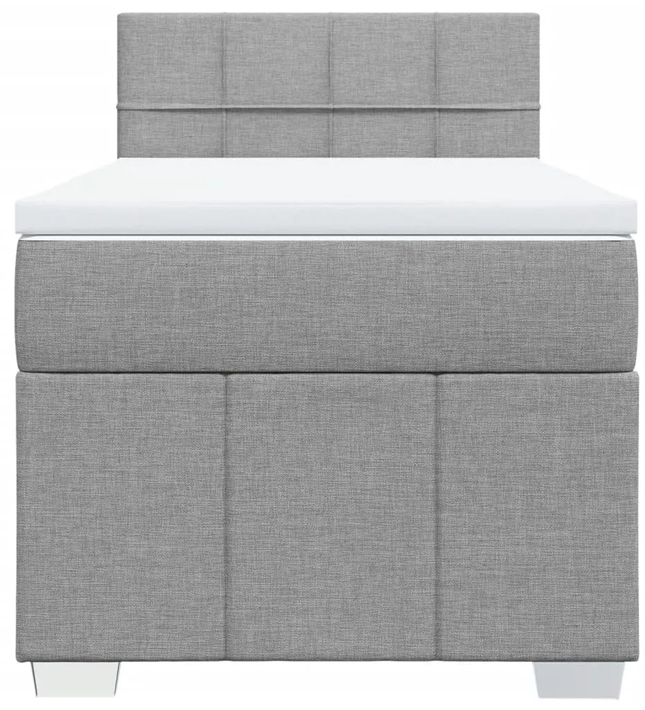 Cama com molas/colchão 100x200 cm tecido cinzento-claro