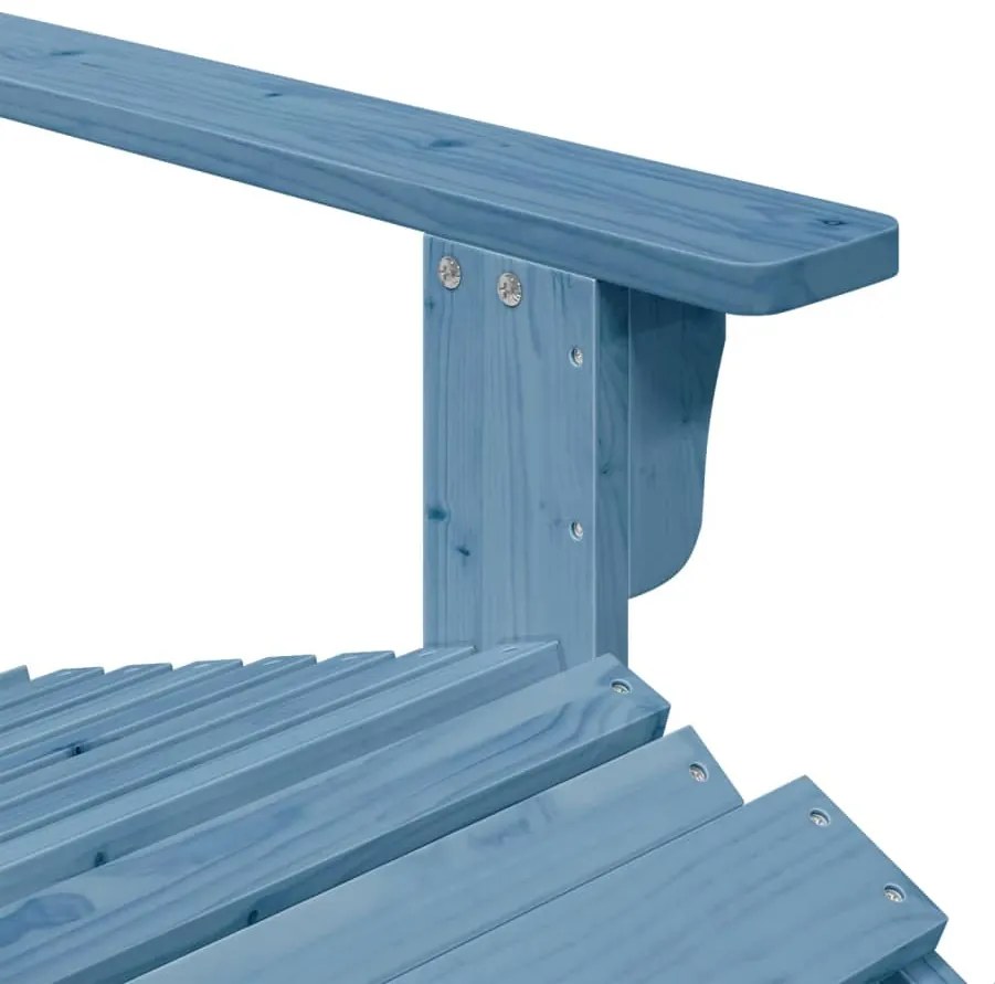 Cadeira adirondack com otomana madeira de abeto maciça azul
