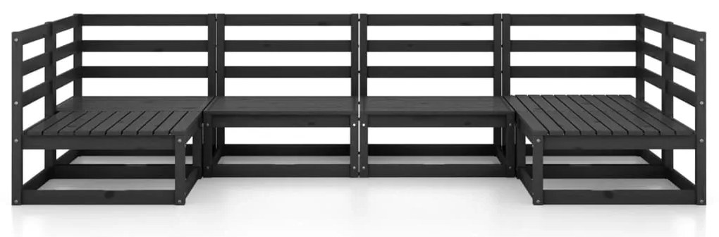 6 pcs conjunto lounge de jardim pinho maciço