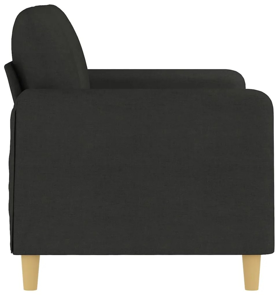 Sofá de 2 lugares tecido 120 cm preto