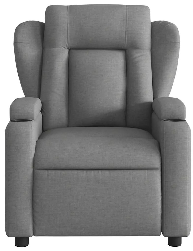 Poltrona de massagens reclinável tecido cinzento-escuro