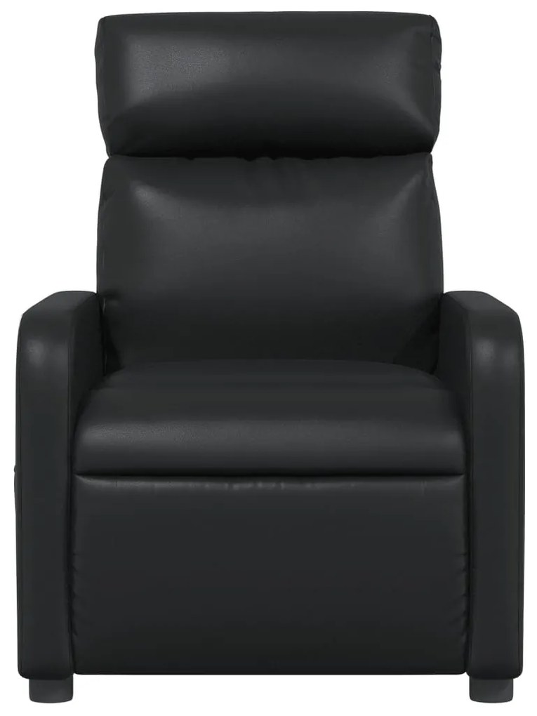 Poltrona de massagens reclinável couro artificial preto