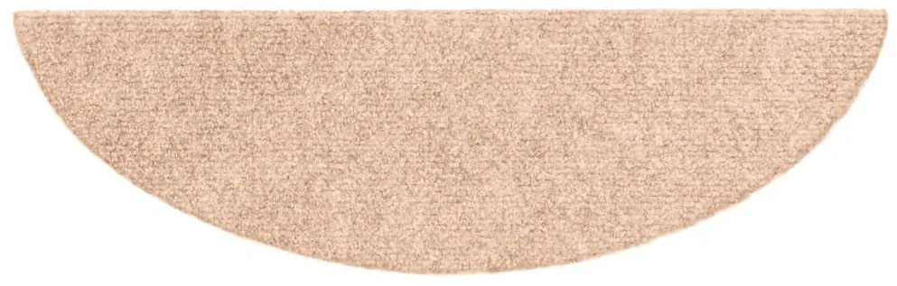 Tapetes de escada adesivos 15 pcs 56x17x3 cm creme