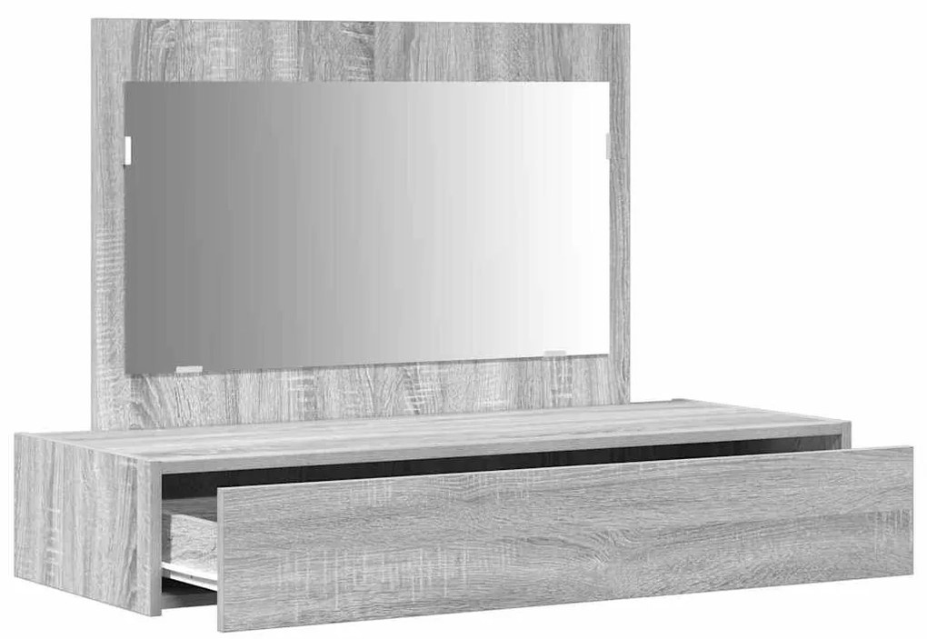 Mesa de Maquilhagem Suspensa Cinza Sonoma 100x40x70 cm