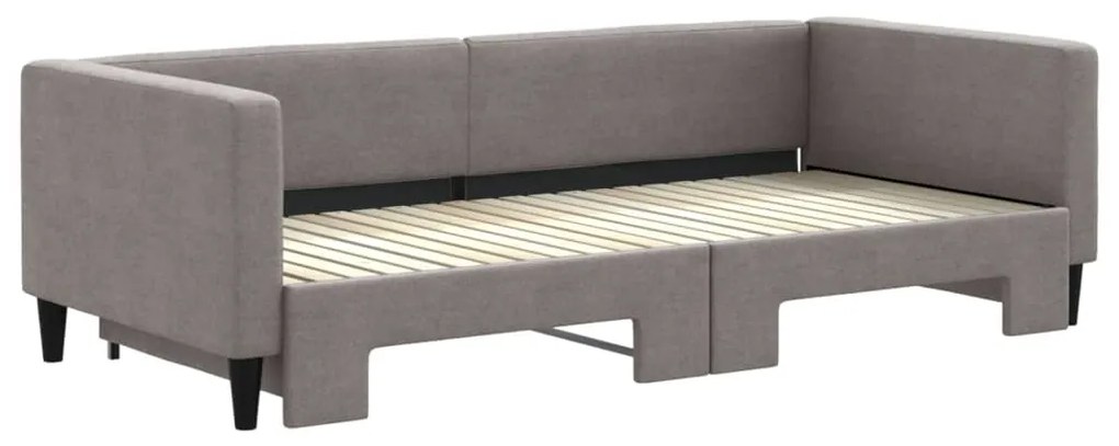 Sofá-cama com gavetão 90x200 cm tecido cinzento-acastanhado