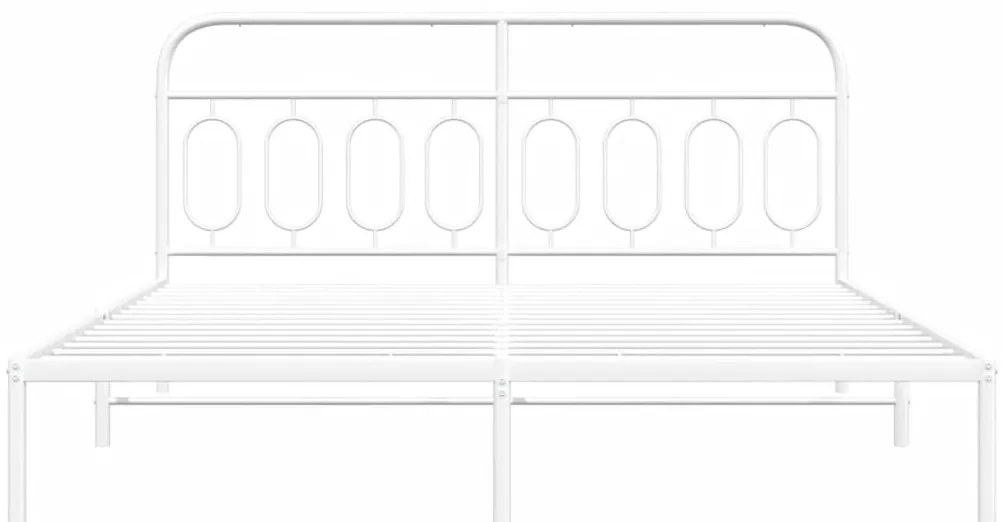 Estrutura de cama com cabeceira 160x200 cm metal branco