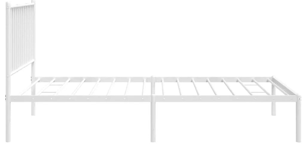 Estrutura de cama com cabeceira 100x190 cm metal branco