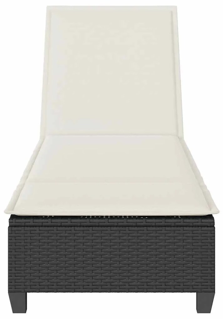 Espreguiçadeira com almofadas 55x200x25,5cm vime PE preto