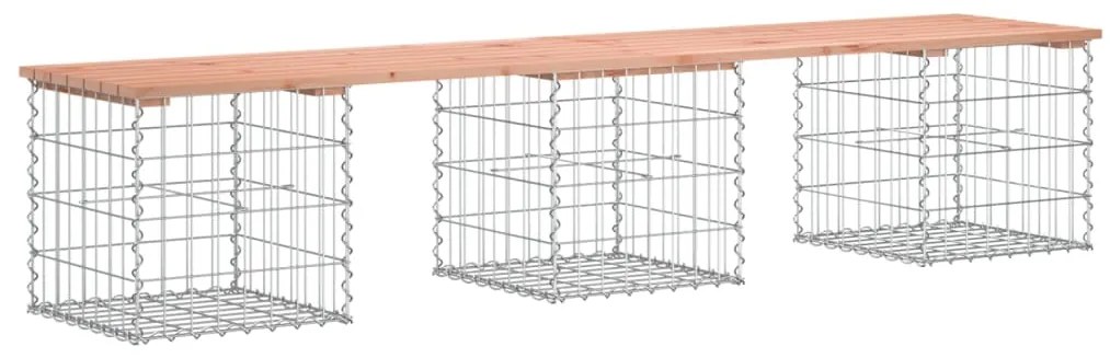 Banco jardim design gabião 203x44x42 cm madeira douglas maciça