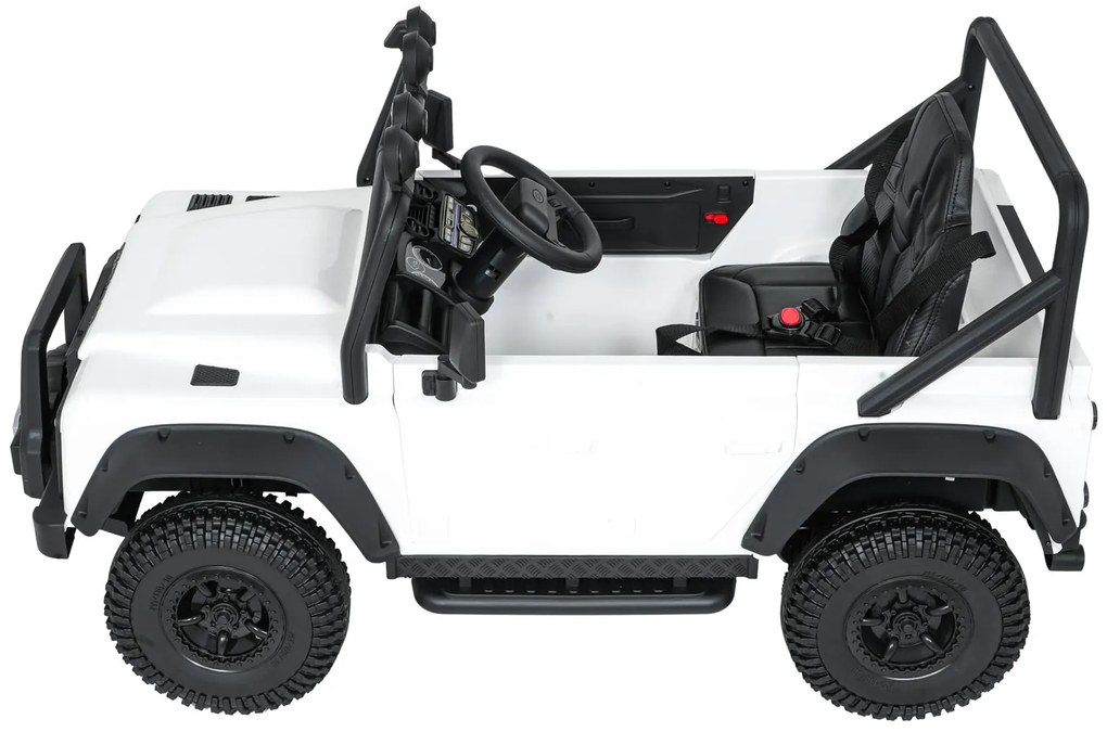 Jipe elétrico para Crianças 24V Land Rover Defender 110 SVX Concept Rodas Espuma EVA, Assento couro ecológico Branco
