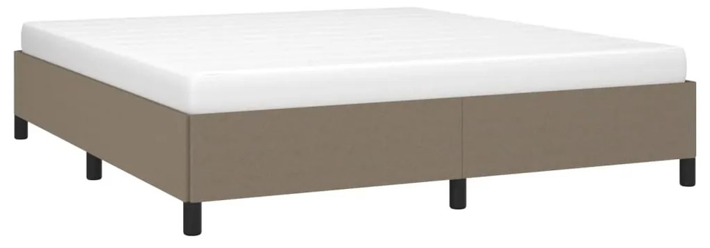 Estrutura de cama 180x200 cm tecido cinza-acastanhado