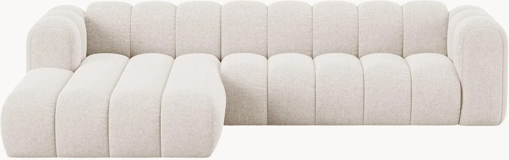 Sofá de canto modular em chenille Lupine (4 lugares)