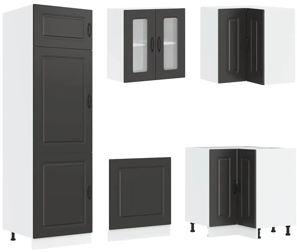 14 peças armário de cozinha conjunto Kalmar preto