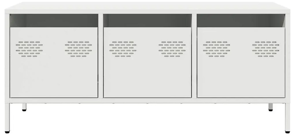 Móvel de TV 101,5x39x43,5 cm aço laminado a frio branco
