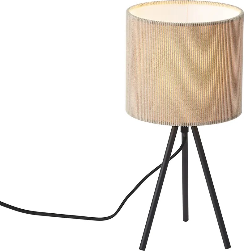 Candeeiro de mesa moderno taupe com abajur de veludo - Luz