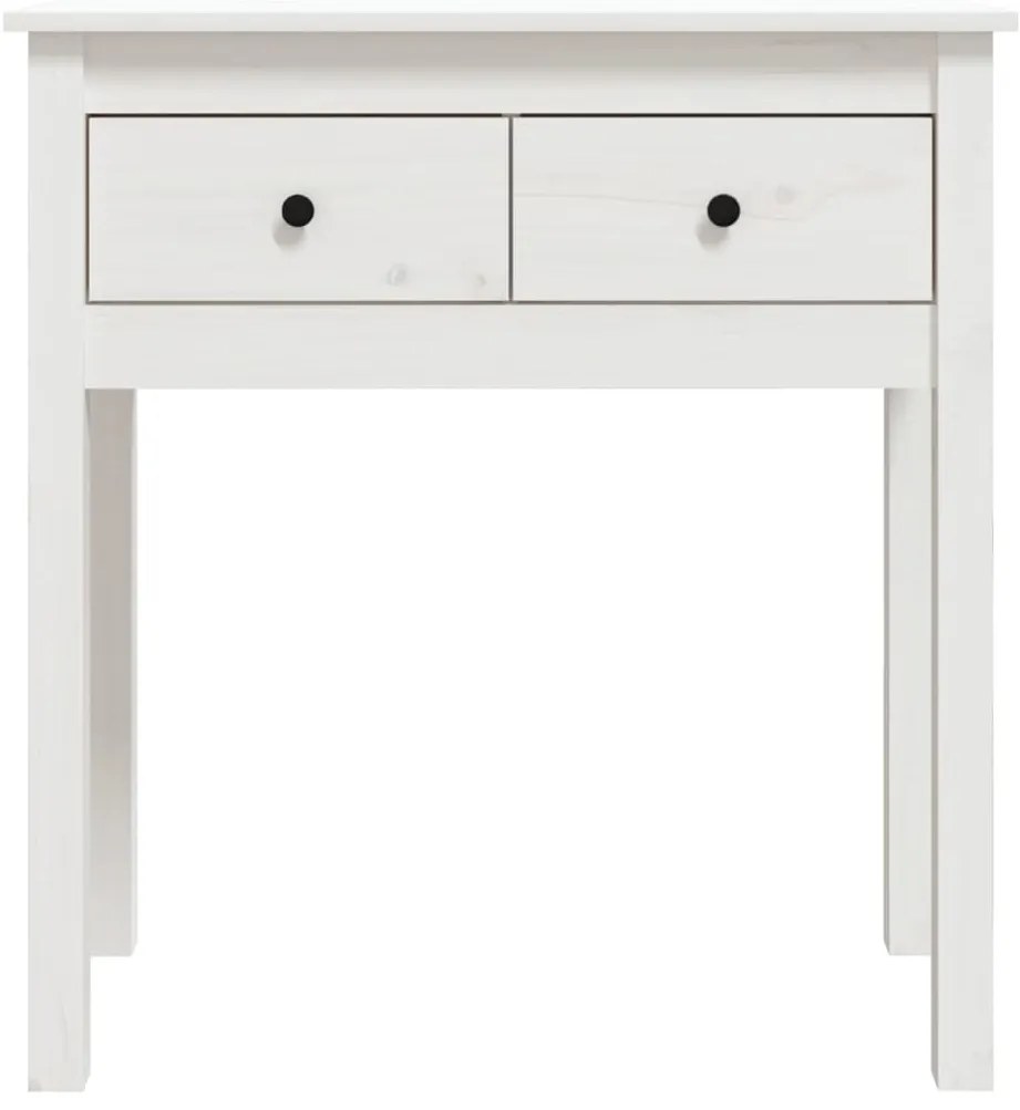 Mesa consola 70x35x75 cm pinho maciço branco
