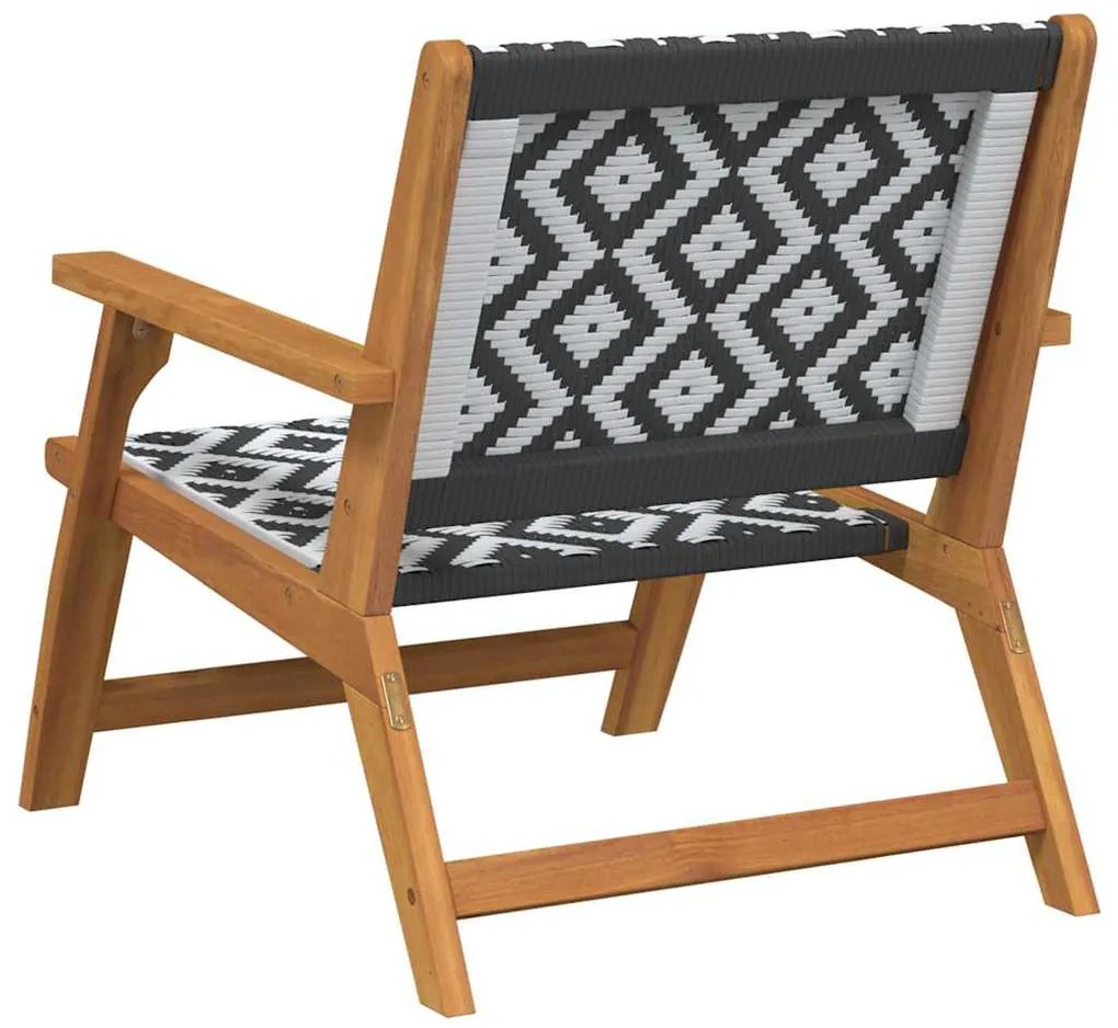 Cadeiras de Jardim 2 pcs Preto e Branco 76x67x73 cm Madeira Sólida de