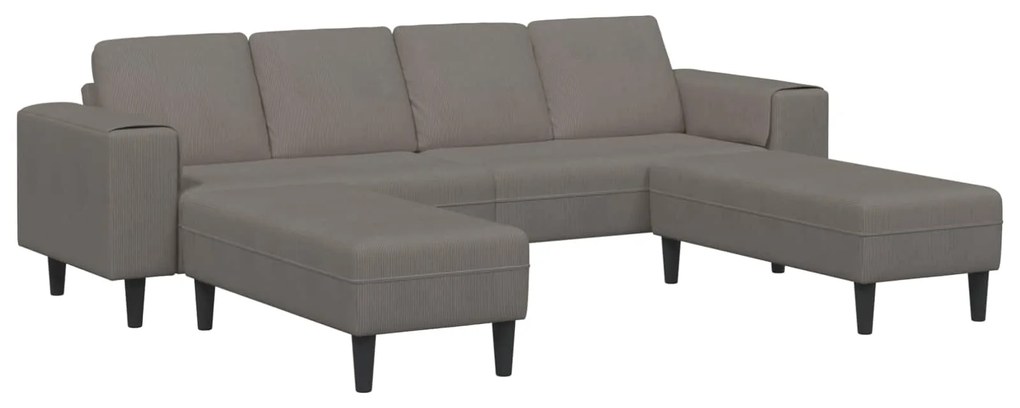 vidaXL Sofá Cinzento-claro 250 x 188 x 76 cm Tecido de Veludo Cotele