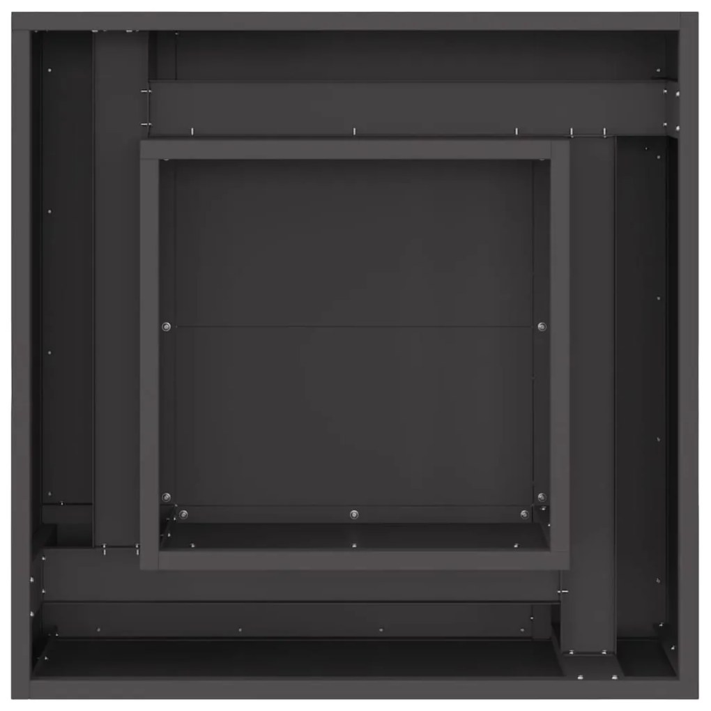Fogueira Quadrada vidaXL Preta 60x60x30 cm em Aço