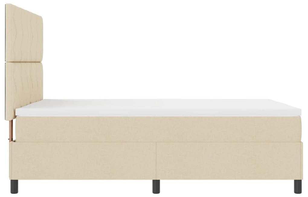 Cama Box Spring com Colchão Creme 140x200 cm Tecido